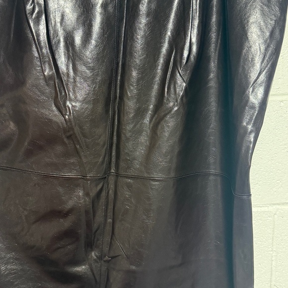 NWT A New Day Women's 20 Brown Faux Leather Midi Skirt - Picture 7 of 10